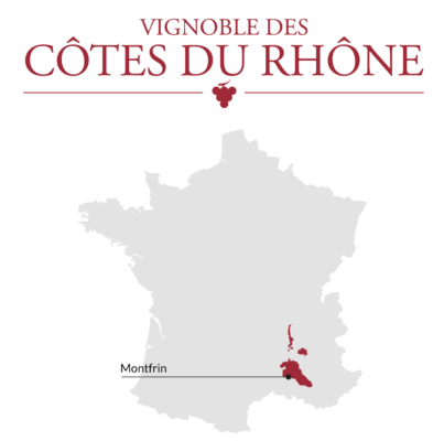 Map of Côtes du Rhône vineyards